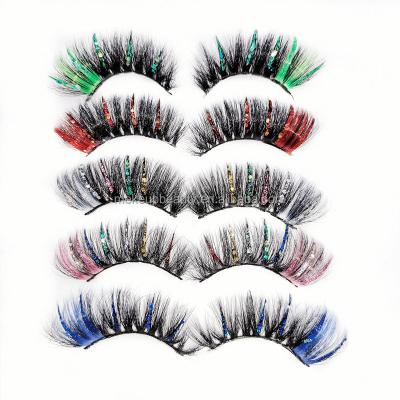 China Halloween Party Life 3d Glitter Colored Mink Eyelashes Color Mink Lashes Wholesale Colorful Mink Lashes Vendor Length Daily for sale