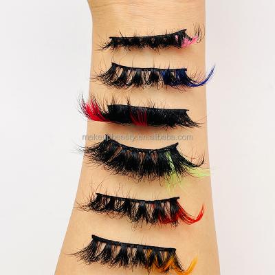 China Wholesale Multi Color Colored And Color Mink Lashes Wholesale Vegan Lashes With Color Lash Box Custom Made for sale