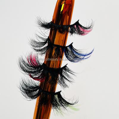 China New 20mm Mink Colored Eyelash Strip Lashes Makeup Trend 3d Colored Lashes Full Colored Lashes for sale