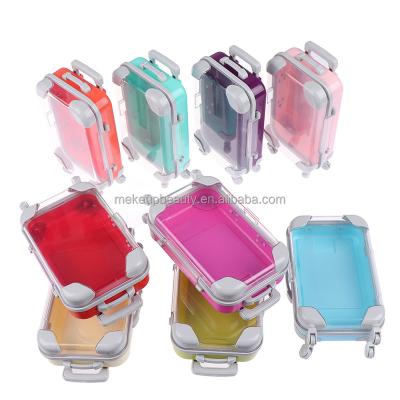 China 2022 Cute Mini Luggage Suitcase 3d Mink Eyelash Packaging Case 25mm Eyelash Box Colorful Private Label for sale