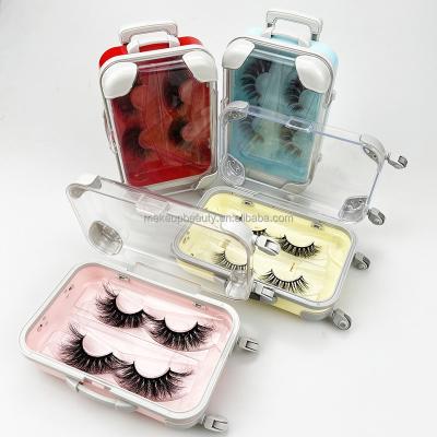 China 2022 New Product Colorful Mini Suitcase Lash Packaging And Makeup Suitcase With Custom Lashbox Packaging for sale