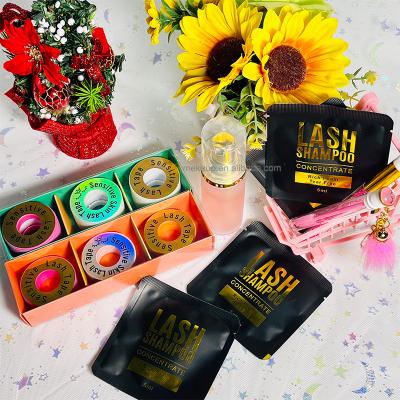 China Lash Eyelash Shampoo Cleanser Concentrate Foam Natural Extension Remover Bath Wash Sachet Scented for sale