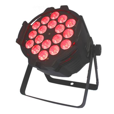 China Stage 18x18w 6in1 par can 64 dmx 6 rgbwa uv in 1 stage wash led par light for sale