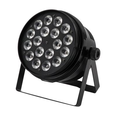 China Wedding dmx 18x10w pro rgbw 4in1 par64 led flat par can showcase light for sale