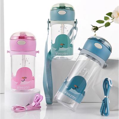 China Sustainable Biodegradable Plastic Kids Water Bottle Straw Wheat Tritan Water Cup With Custom Logo for sale