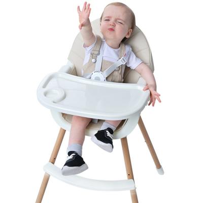 China Kids Baby Highchair Solid Wood Multifunctional Folding Baby Dining Chair Infant Booster Seat Feeding Chair with Height Adjustment for sale