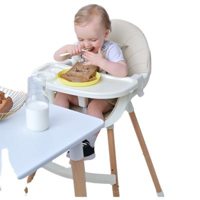 China New Top Sale Solid Wood Type Highchair 3 In 1 Baby Dining Chair Infant Highchair With Tray And Seat Belt for sale