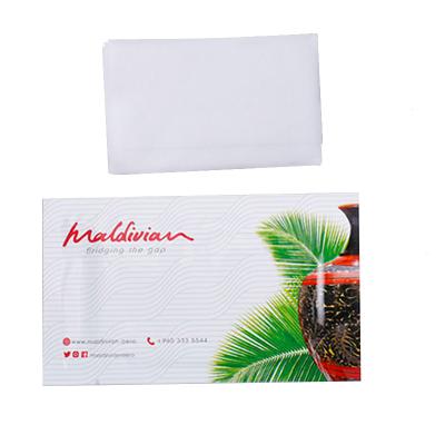 China Adult Cleaning Custom Disposable 100% Cotton Cleaning Maldivian Airlines Wet Cloth for sale