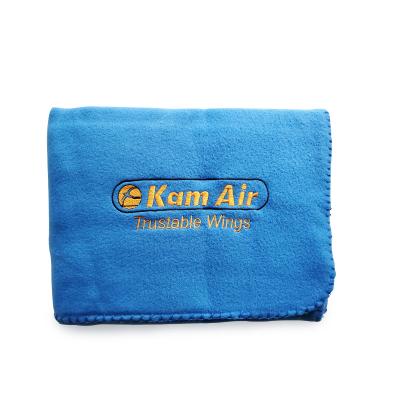 China Fire Retardant Disposable Kam Air Logo Travel Blanket Airlines Flight Blanket and Fleece Travel Pillow Soft Blanket for sale