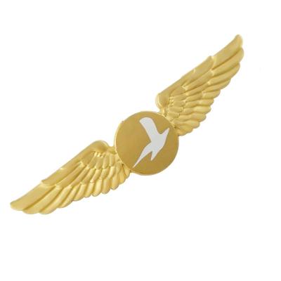 China Nickel Free Aviation Style Wings Custom Lapel Pins Airline Pilot Wings Pin Badges For Souvenir Cham Wings Badge for sale