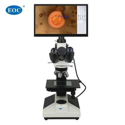 China EOC 2MP HD Moniter Intergrated Camera Measuring Metallurgical Microscope Trinocular Cheap Metallographic Microscope 185 X140mm E-203A-L200 for sale