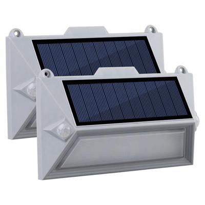 China New 3.7V/1200mAh Outdoor Dual Polycarbonate PIR Motion Sensor Rechargeable Solar LED Wall Garden Light for sale