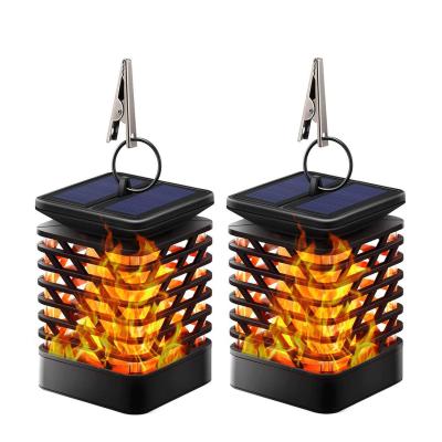 China LANDSCAPE Hook Radio Solar Garden Torches Hanging Flickering Flames Lights Lantern Outdoor for Table Path Decoration for sale