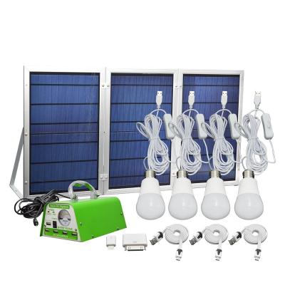 China 30W 11V Multifunctional Home Solar Panel Green Lighting Kit /solar Bulb Small Foldable Lighting System/For Home /indoor/camping for sale