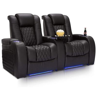 China Power XIHAO Extended Home Theater Seating OEM ODM Black Brown Gray Luxury Recliner Sofa With Cup Holder Recliner Set for sale