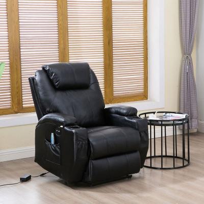 China XIHAO Massage Electric Recliner Sofa With Cupholder Suzhou Recliner PU Leather Lumbar Black Power Heated Recliner for sale