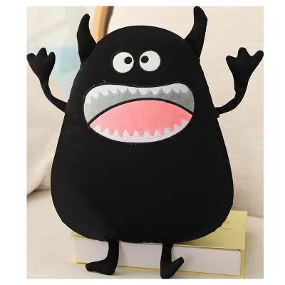 China Eco-friendly Material Kawaii Black Monster Plush Toys Children's Doll Soft Home Creative Cute Ugly Monster Stuffed Toy Doll Pillow Cushion Decoration Gifts for sale