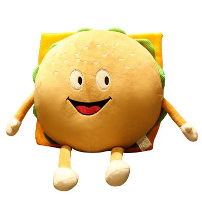 China Simulation Eco-friendly Material Food Stuffed Toy Baby Relieving Soft Creative Funny Gift Cartoon Cute Home Decoration Pillow Hamburger Plush Toy for sale