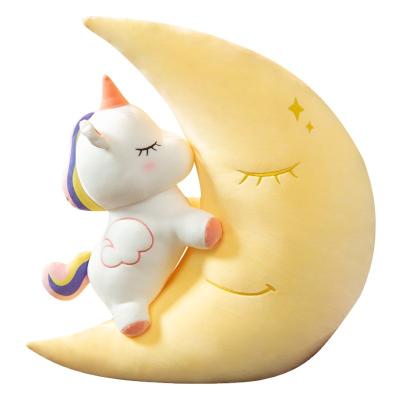 China Kawaii Cartoon Eco-friendly Material Cute Stuffed Toy Baby Pillow Home Decoration Sofa Cushion Boy Girl Gift Ins. Moon Unicorn Soft Plush Doll for sale