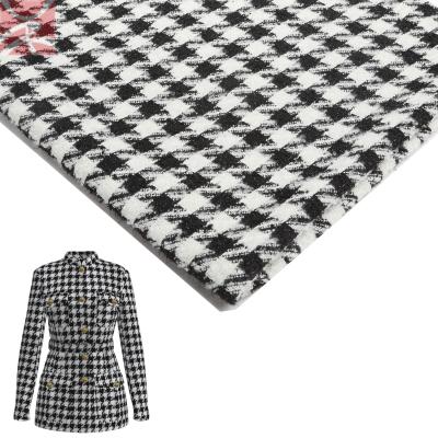 China Good Viable Patterns Plaid Houndstooth Check Tweed Woven Wool Blend Yarn Dyed Fabric For Coat Skirt Pants Jacket Blouse Clothing for sale