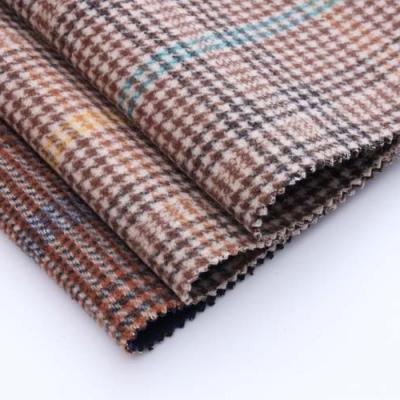 China Double faced check tweed plaid fleece manufacturer double sided woven fabric for overcoat coat suit skirt pants jacket fabric for sale