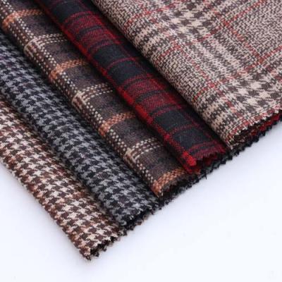 China Viable classic design check plaid tweed maker yarn dyed fabric wool yarn for men shirt women blouse fabric for sale