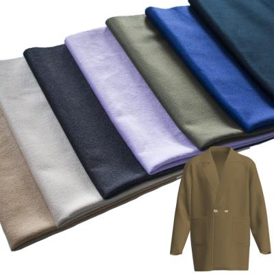 China Viable high quality plain dyed solid color single fleece brushed wool nylon cashmere blend fabric for men coat jacket suit manufacturer for sale