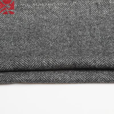 China Good Viable Sale Twill Herringbone Woven Wool Manufacturer Yarn Dyed Fabric For Overcoat Suit Blazer Fabric for sale