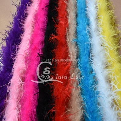 China Artificial Curly Feather Beauty Decorative Garment Ostrich Accessory 2 Yards In The Package Ostrich Color Feathers for sale