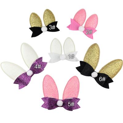 China 2020 Non-woven Fashion Easter Bunny Ears Bow for Girls and Kids DIY Headband Rabbit Ear Hair Bow Clips Hair Decoration DIY for sale