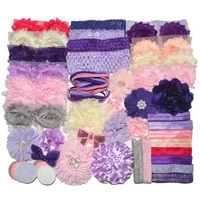 China Shabby Chic Baby Headbands Hair Decoration Kits and DIY Disposable Bags DIY Headband Kits, Headband Station Baby Shower Headband Kit for sale