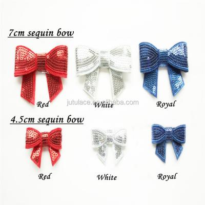 China Handmade Beauty Sequin Applique Hair Bow For July 4th, Fashion Bow Applique for sale