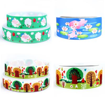 China 100yards/roll/color 75mm/38mm /25mm/22MM Ribbon DIY Cartoon Stylish Series Handmade Ribbon for sale