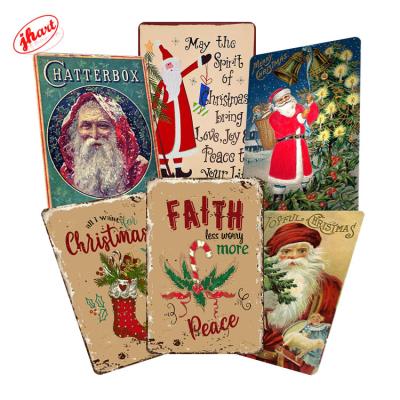 China Europe And The USA Christmas Metal Signs Vintage Santa Claus Tin Sign Poster 12