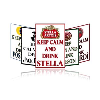 China Europe Drop Shipping Cheap Price Vintage Metal Tin Signs KEEP CALM AND DRINK STELLA Retro Metal Advertising Wall Signs For Bar Club for sale