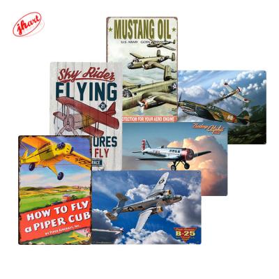 China Europe HOT Selling Vintage For Home Bar Office Workshop Wall Sign Vintage Tin Plane Tin Signs Customold Fashion Sky Climbs Tin Sign for sale