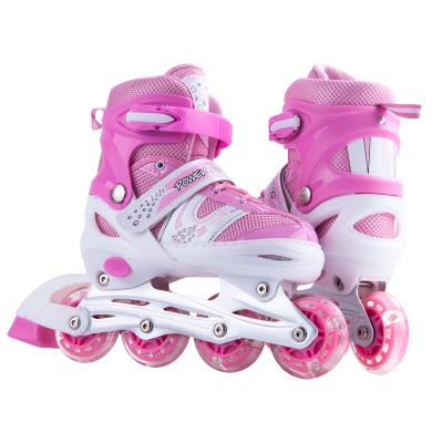 China Cheap EPE+EVA+Air mesh+PVC Leather Light Up Inline Wheels Roller Skates Shoes for sale