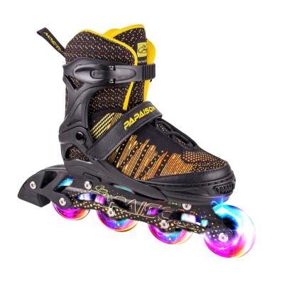 China 3D Strip Adjustable Knitting Fabric Skate Inline 8 Roller Wheels Adult Kids Lighting Safe Durable Fashionable Shoe for sale