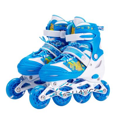 China EPE+EVA+Air mesh+Adjustable PU Leather LED Wheels 4 Kids Pink Blue Flashing City Run Aggressive Inline Skates for sale