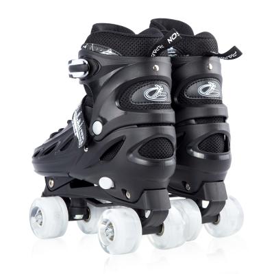 China kids adults size 4 PU adjustable flashing wheels quad roller skates with high quality in stock S (28-32) for sale