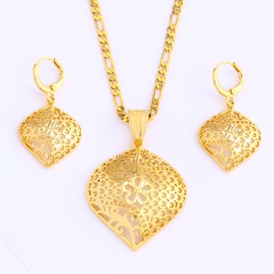 China JH New Design Trendy Gold Plated 18k Earring / Fashionable Pendant / Necklace Jewelry Set For Gift for sale