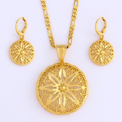 China 2018 Newest Popularity Popular African Jewelry Set Gold Plated Earrings/Pendant/Necklace for sale