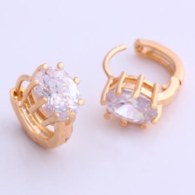 China JH Fashion Trendy Oval Zircon Rose Gold 18k Earring Fashion Jewelry For Party for sale