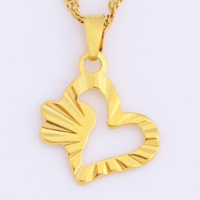 China Fashionable JH Heart Shape Gold Copper Pendant And Necklace Popularity Jewelry Special Gift for sale