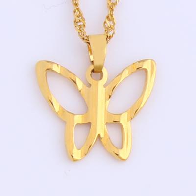 China JH Hot Sale Fashion Hot Sale Butterfly Shape Pendant With Necklace Charm Jewelry For Girls Gift for sale