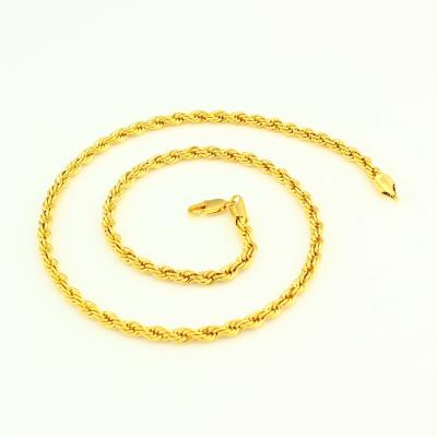 China Fashion Brass Rope Chains Gold Necklace Design For Man 18k Gold Plated Jewelry Necklace for sale