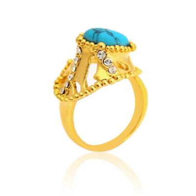 China Elegant Simple Stone One Ring Designs, New Design Ladies Gold Ring, 18K Gold Ring With Gemstone for sale