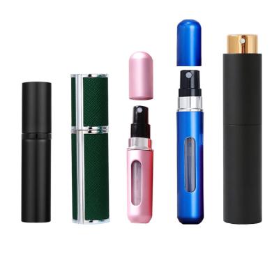 China Personal Care 5ml8ml10ml Colorful Aluminum Recyclable Pump Mini Travel Spray Portable Eco-friendly Shell Spray Empty Cosmetic Perfume Bottle for sale