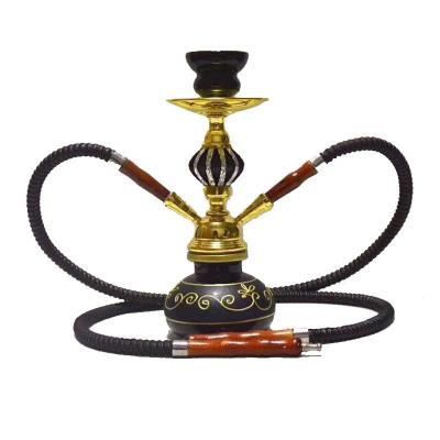 China Eco-friendly Outdoor Gold Plated Colored Glass Arabic Hookah Hookah Double Balls Hookah Accessories Single Hookah for sale