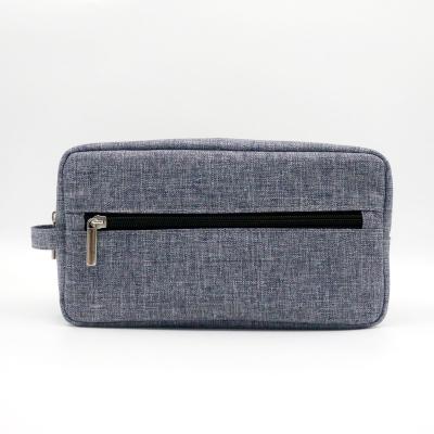 China Normcore / rPET Gray Color Portable Side Handle Unisex Wash Bag Polyester Classic Sustainable Recycled Fabric Men's Minimalist Fashionable Toiletry Bag for sale